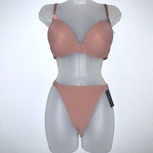 Youmita 36C Russet Push Up Bra and Large Hi-Leg Seamless Panty NWT